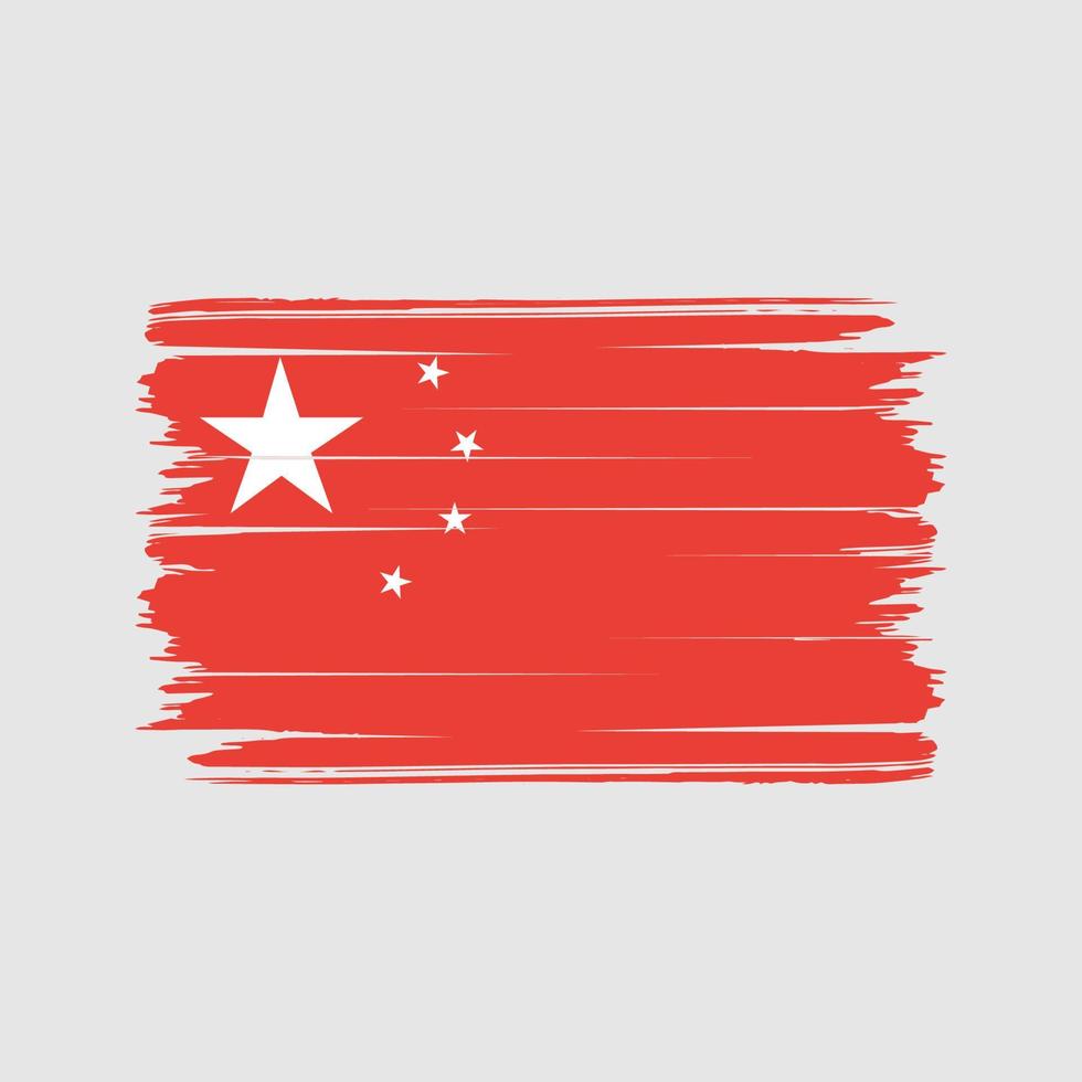 Kina flagga borste vektor. National flagga vektor