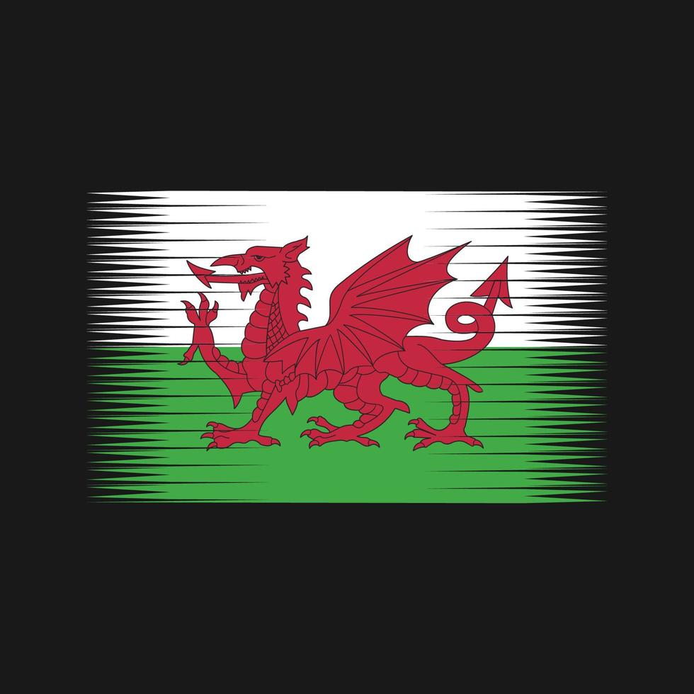 Vektor der Wales-Flagge. Nationalflagge