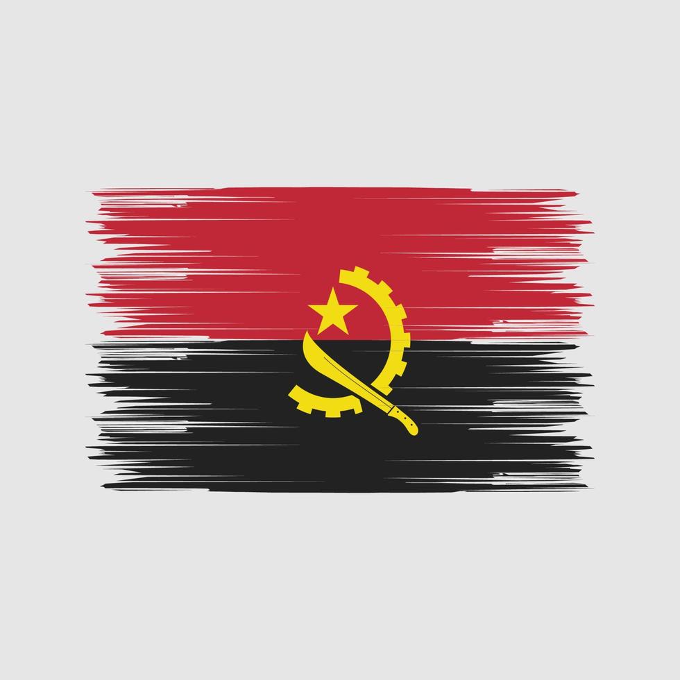 angola flaggborste. National flagga vektor