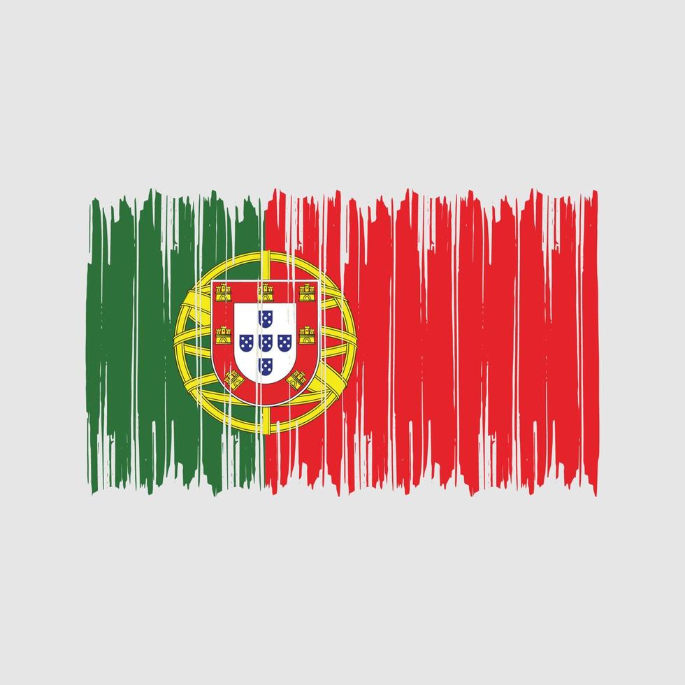 portugisiska flaggan penseldrag. National flagga vektor