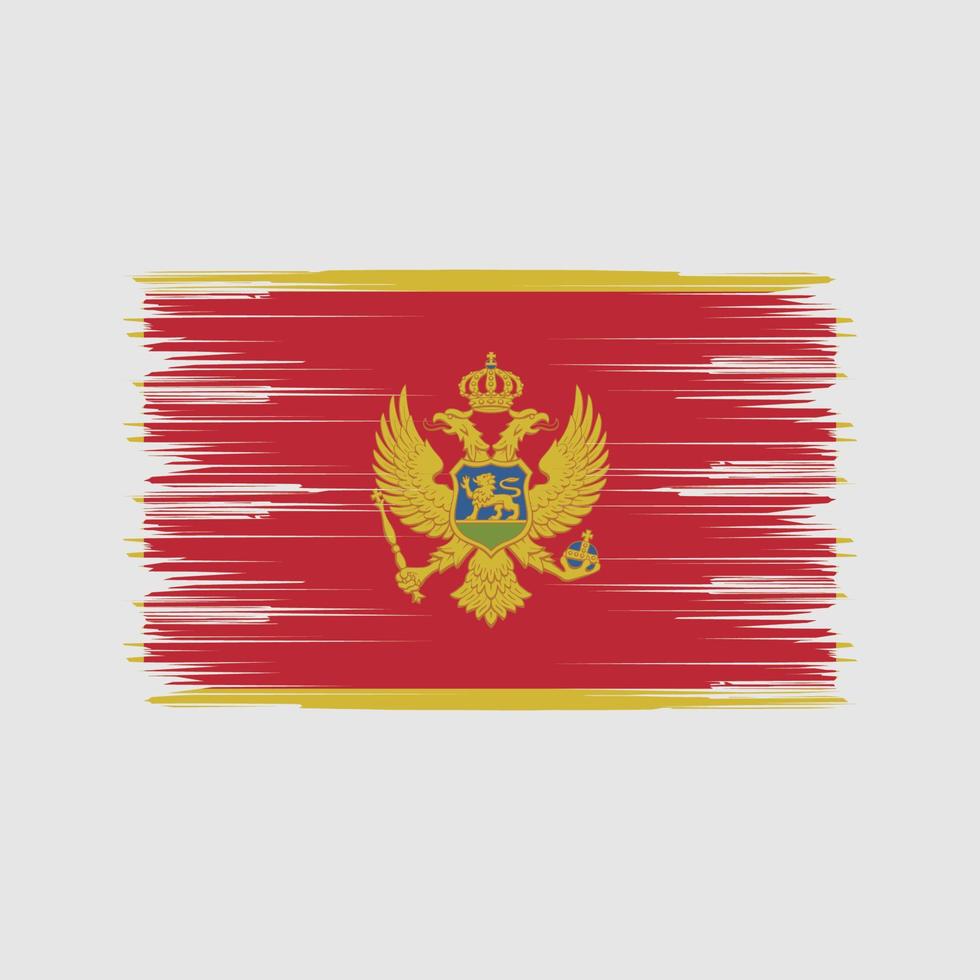 Pinsel für die montenegro-Flagge. Nationalflagge vektor