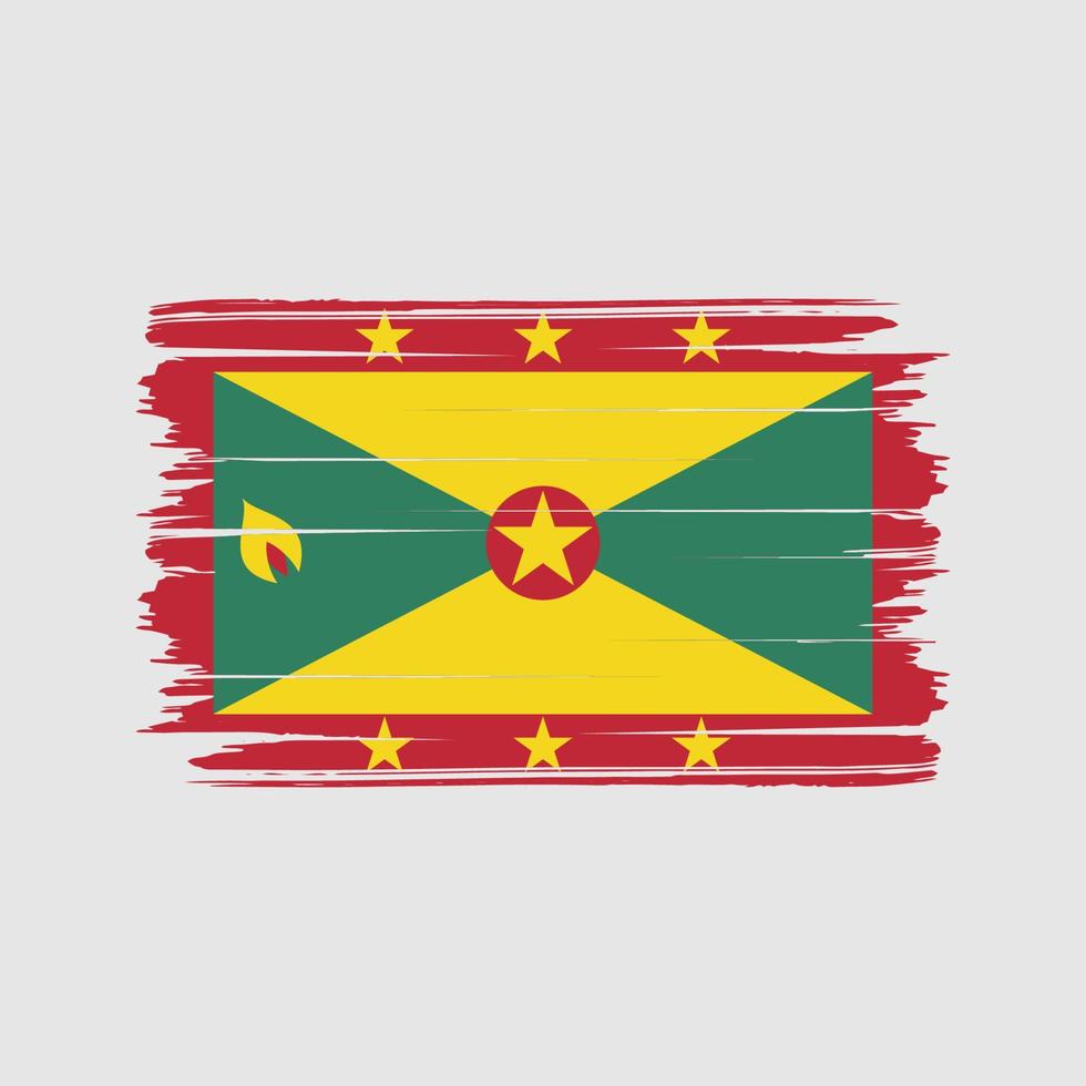 grenada flagga borste vektor. National flagga vektor