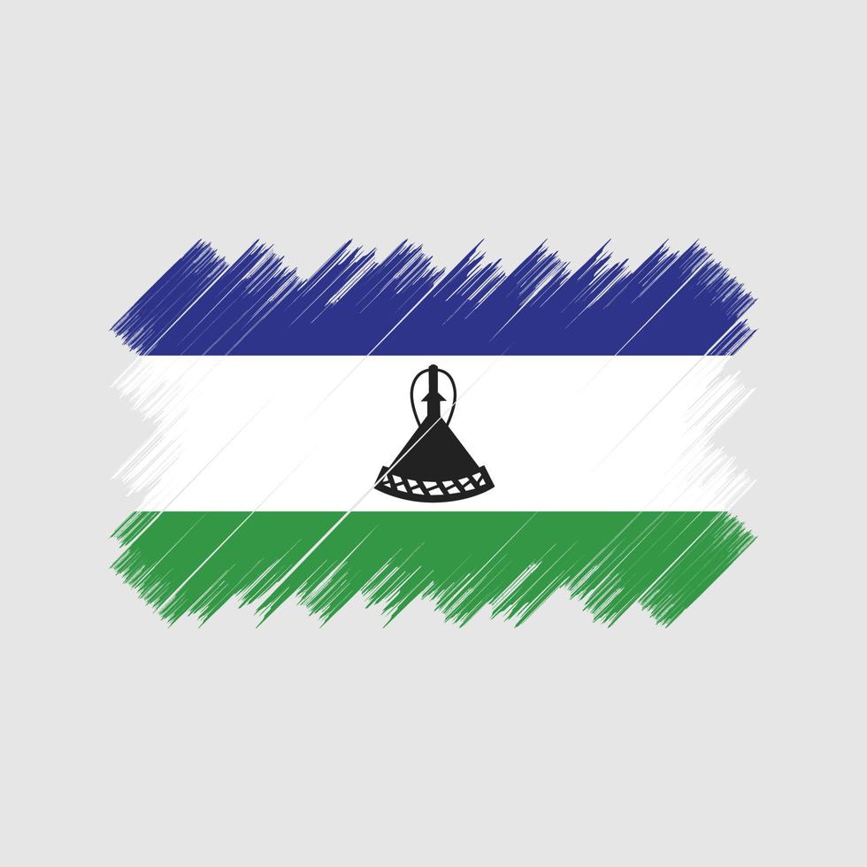Lesotho-Flagge-Pinsel. Nationalflagge vektor