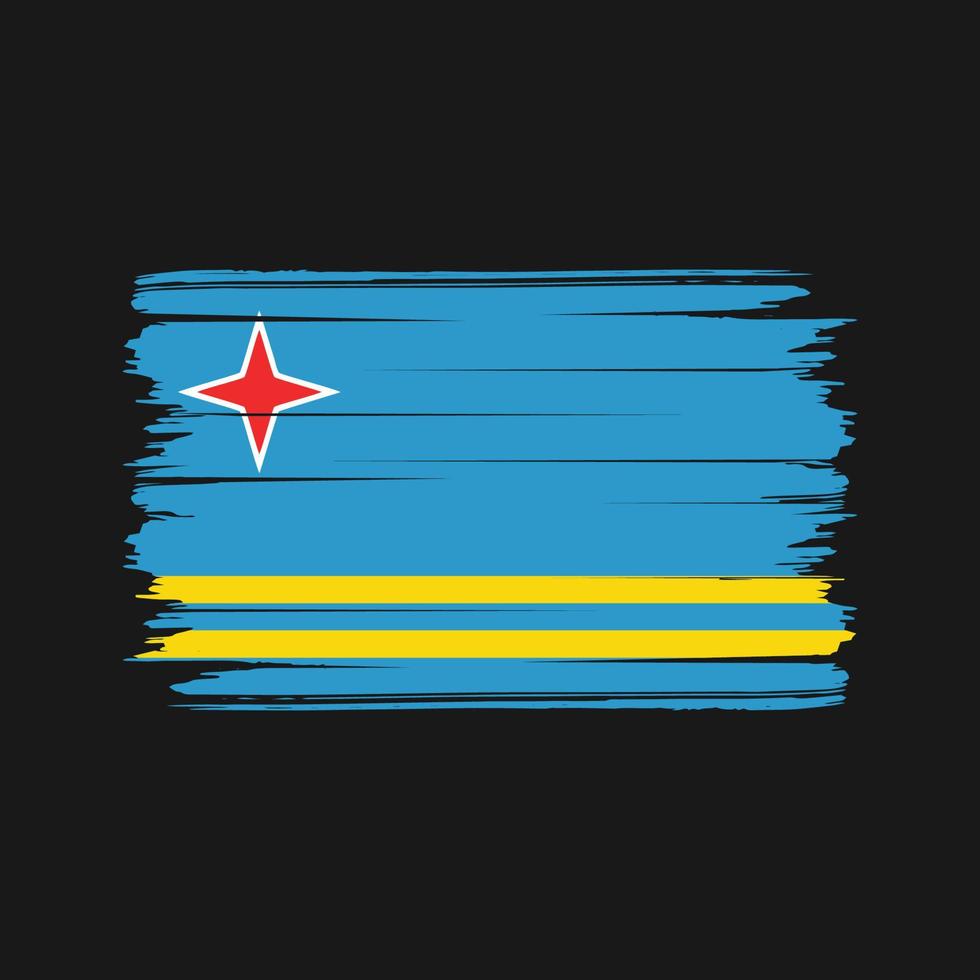 Pinselvektor mit Aruba-Flagge. Nationalflagge vektor