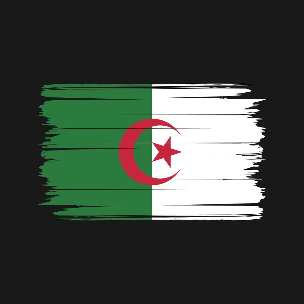 Pinselvektor mit algerischer Flagge. Nationalflagge vektor