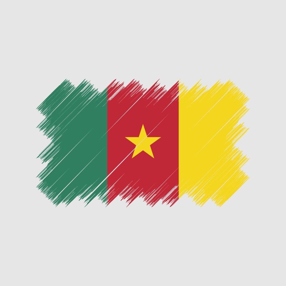 kamerunska flaggan borste. National flagga vektor