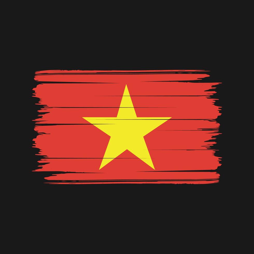 vietnam flagga borste vektor. National flagga vektor