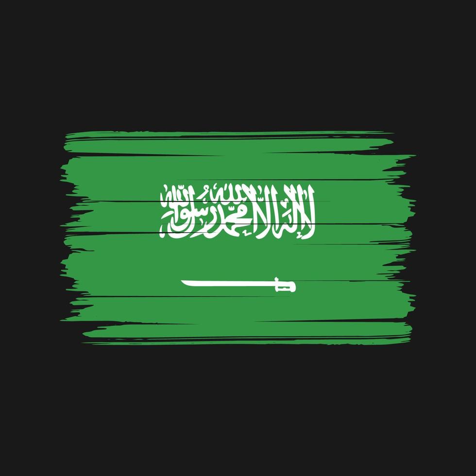 Saudiarabien flagga borste vektor. National flagga vektor