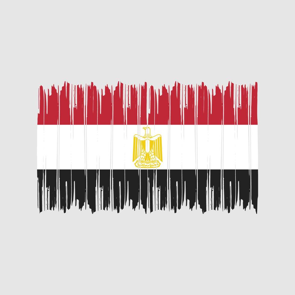 Egyptens flagga penseldrag. National flagga vektor