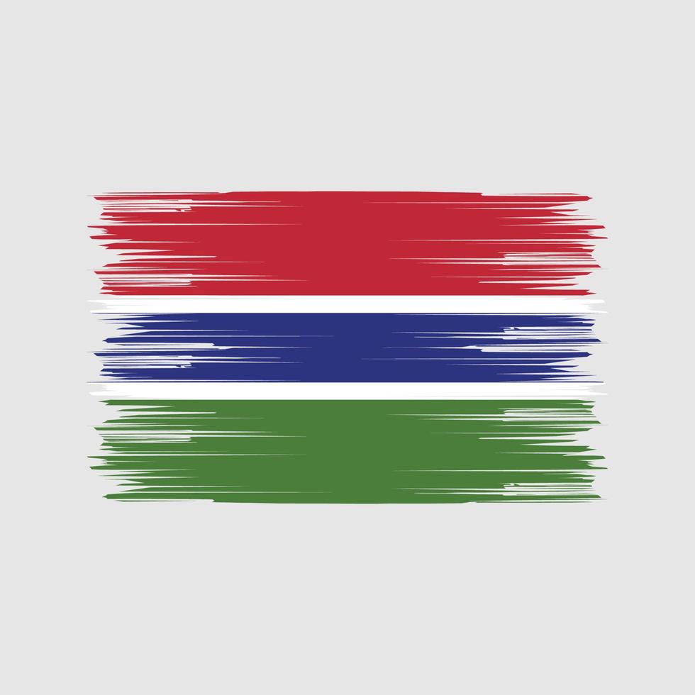 Bürste mit Gambia-Flagge. Nationalflagge vektor