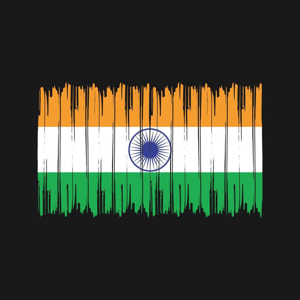 Indien flagga penseldrag. National flagga vektor