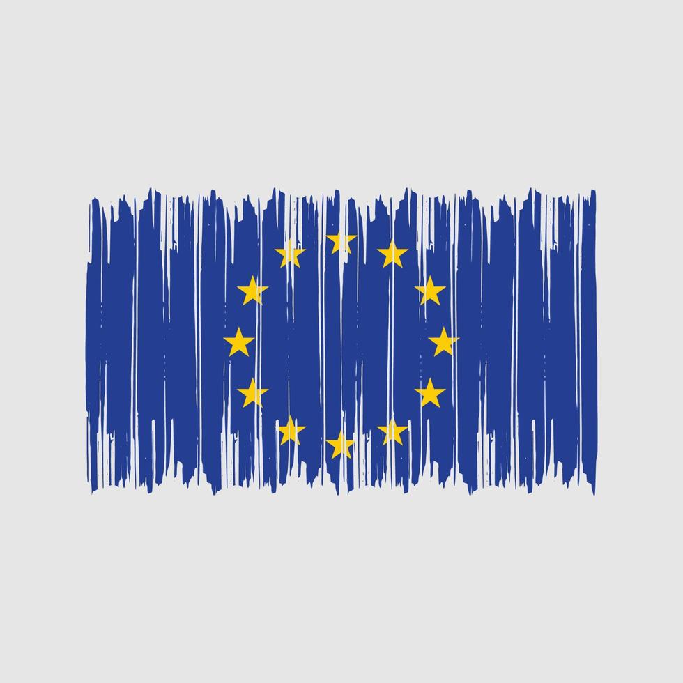 Europeiska flaggan penseldrag. National flagga vektor