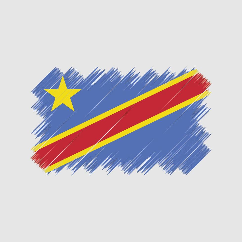 republik kongo flagga borste. National flagga vektor