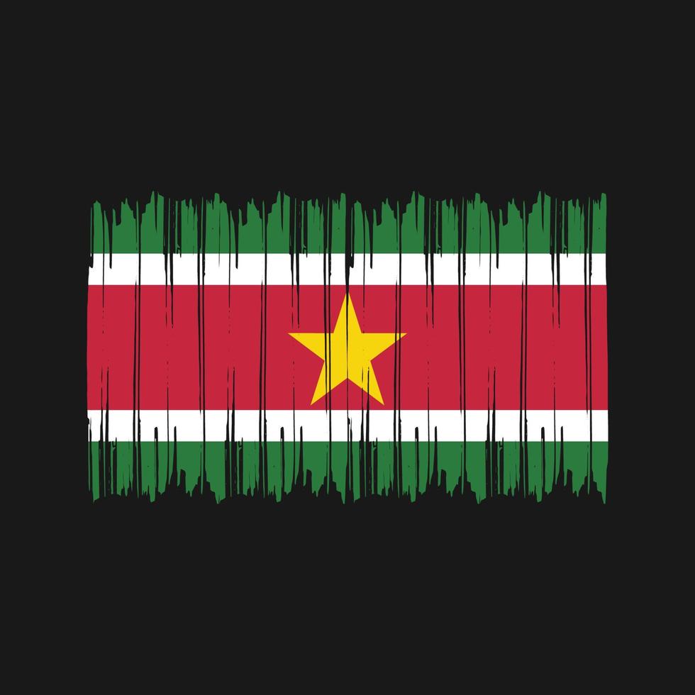 Pinselstriche der Surinam-Flagge. Nationalflagge vektor