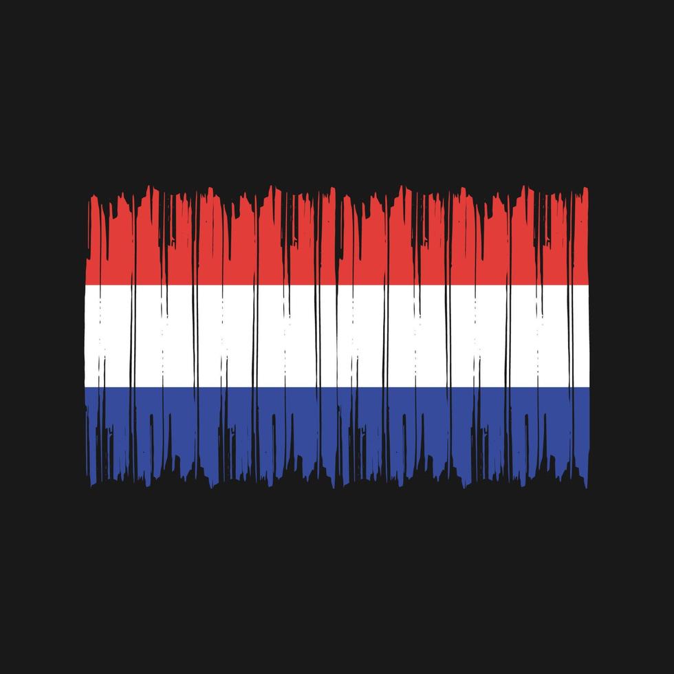 nederländska flaggan penseldrag. National flagga vektor