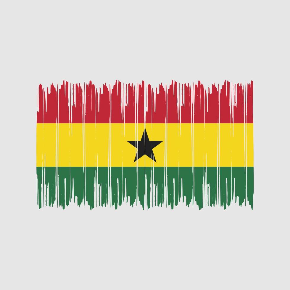 ghana flagga penseldrag. National flagga vektor