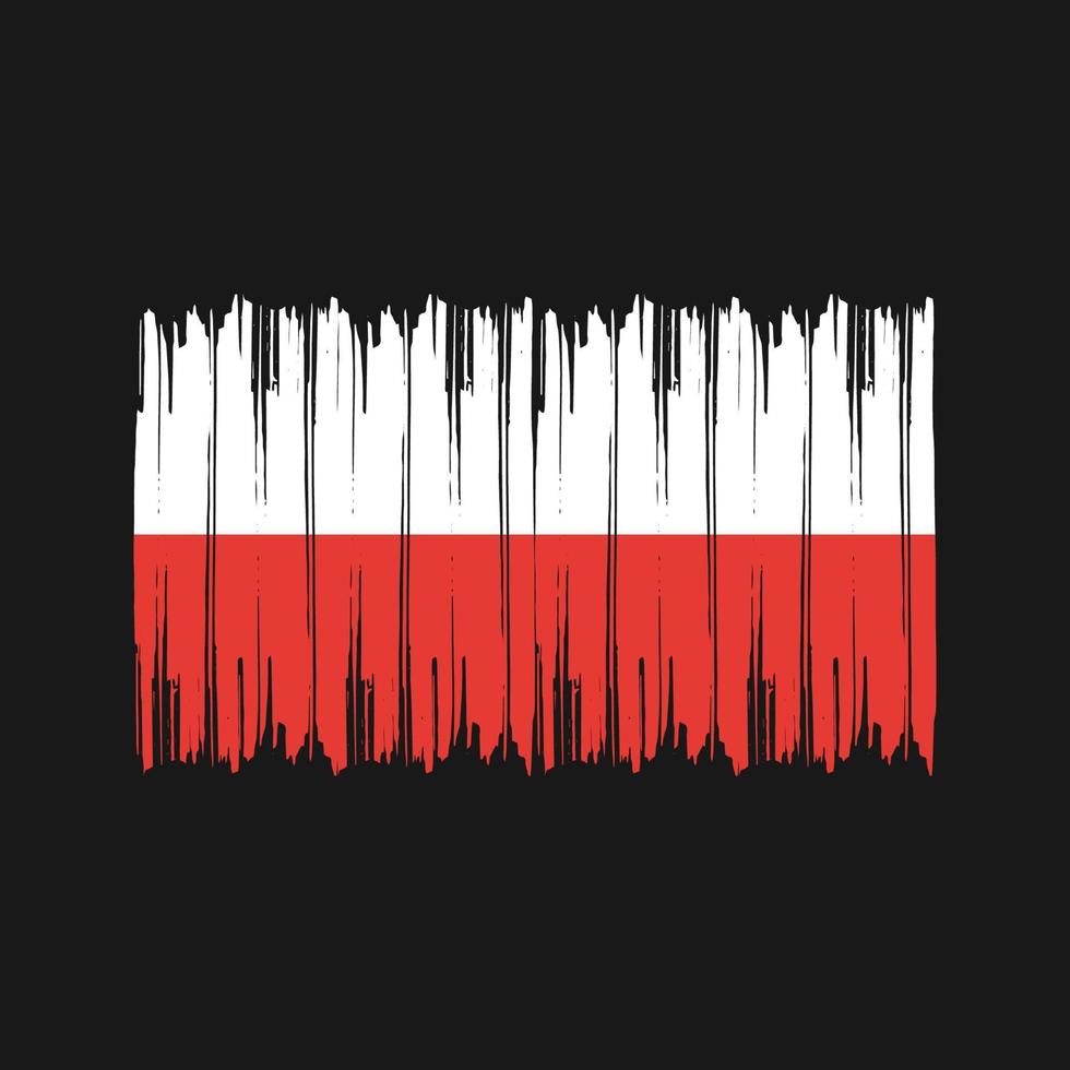 polska flaggan penseldrag. National flagga vektor