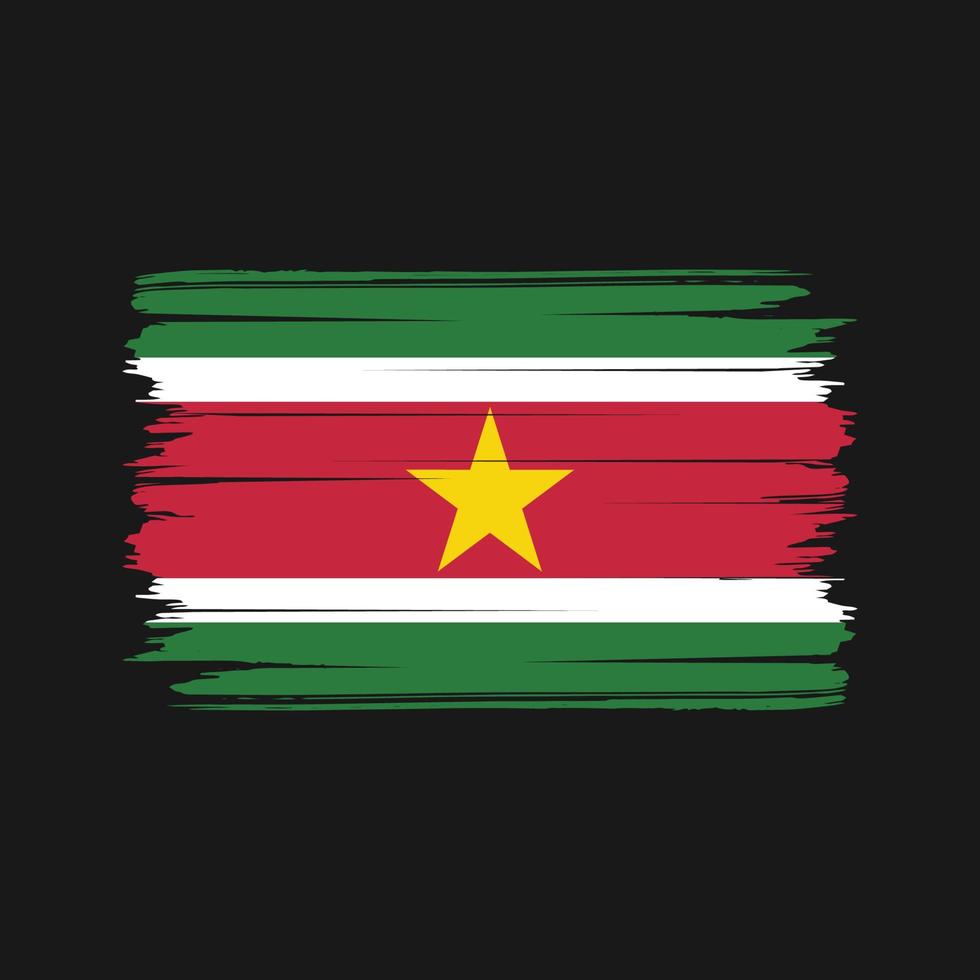 surinam flagga borste vektor. National flagga vektor