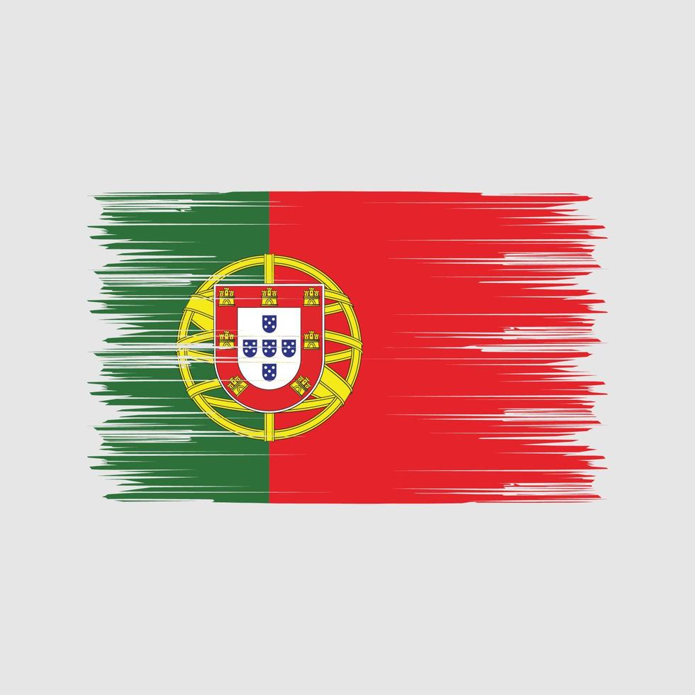 portugal flagga borste. National flagga vektor