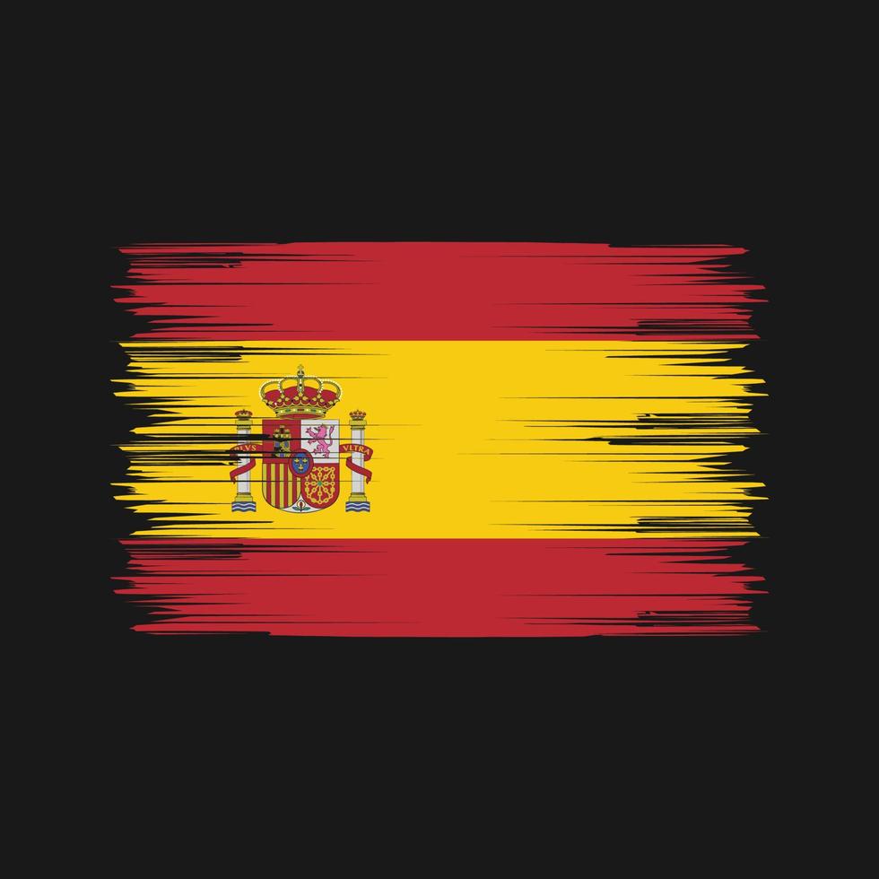 spaniens flagga borste. National flagga vektor