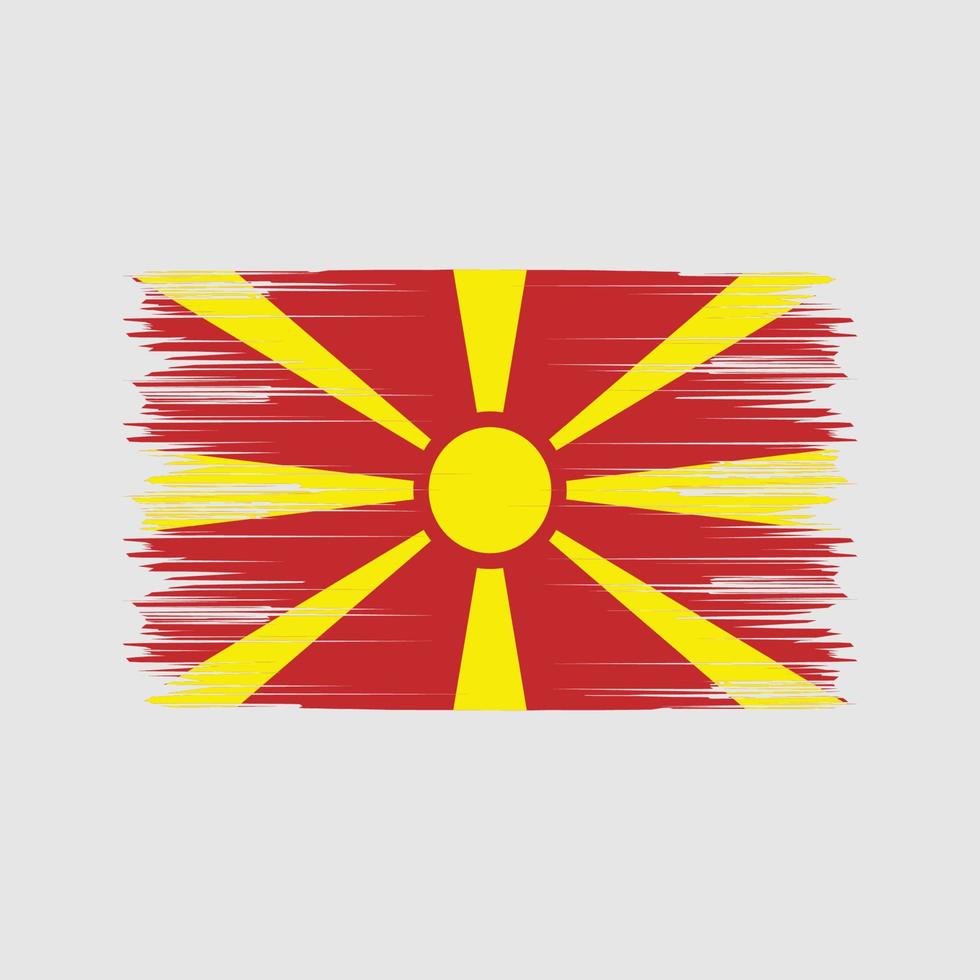 Flaggenbürste Nordmazedoniens. Nationalflagge vektor