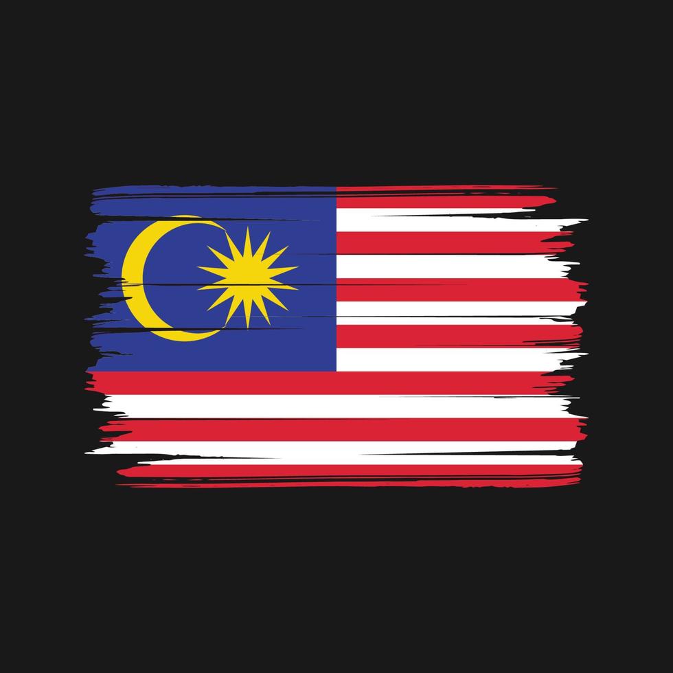 malaysia flagga borste vektor. National flagga vektor