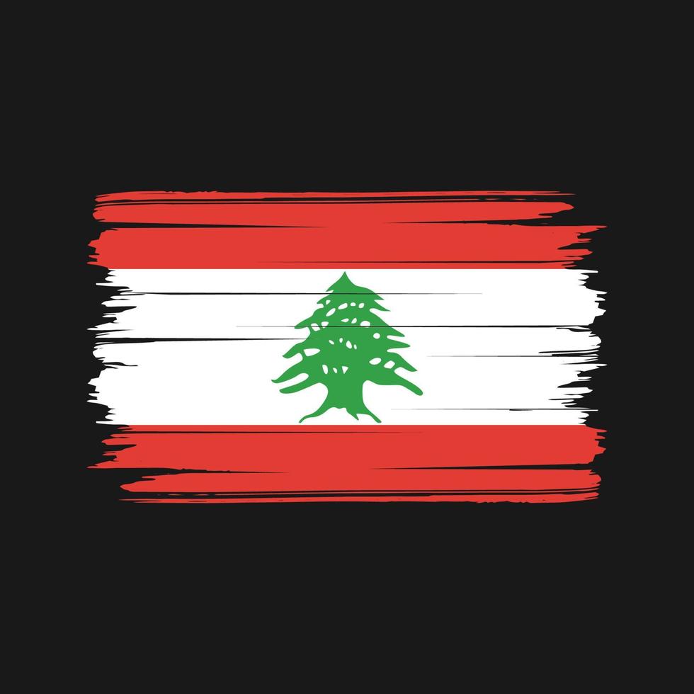 Pinselvektor der libanon-Flagge. Nationalflagge vektor