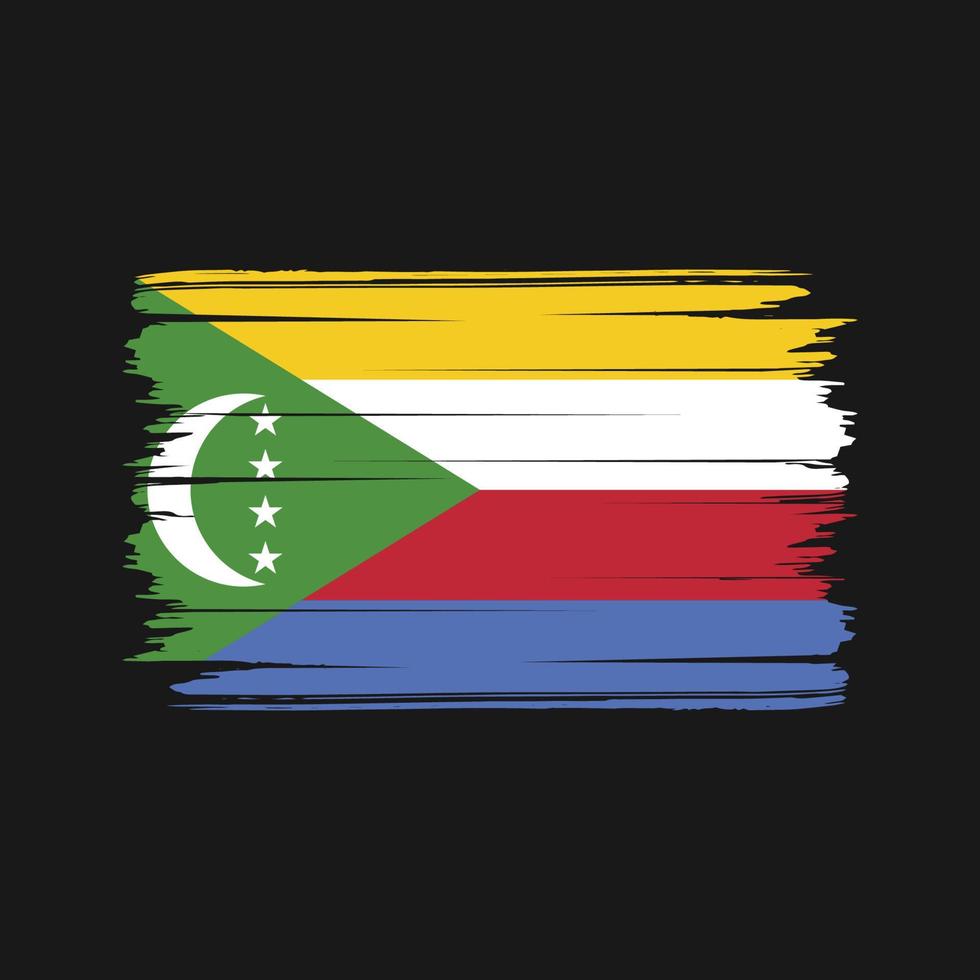 Komorerna flagga borste vektor. National flagga vektor