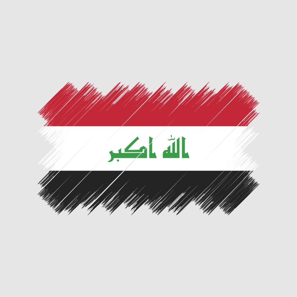 irak flaggborste. National flagga vektor