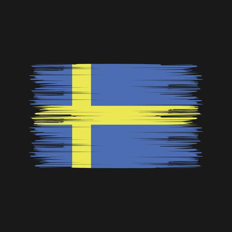 Bürste der schwedischen Flagge. Nationalflagge vektor