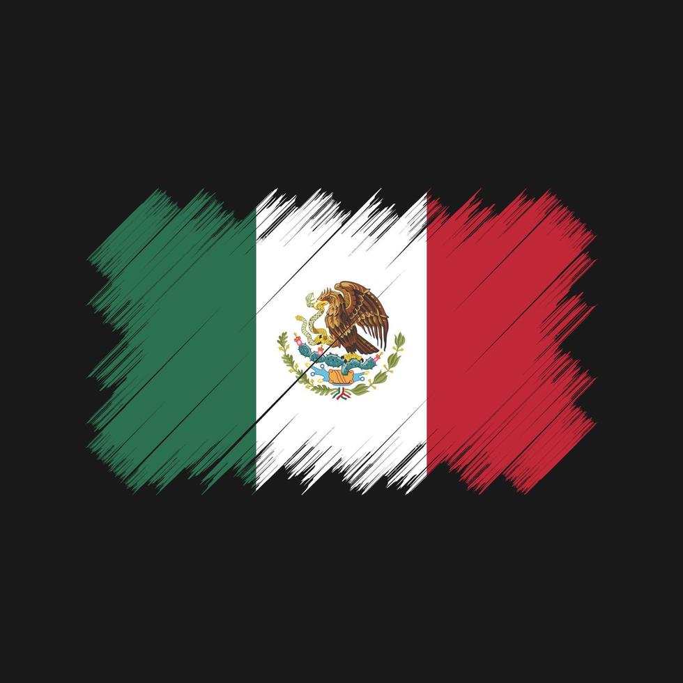 mexico flagga borste. National flagga vektor