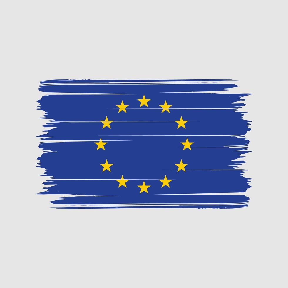 Europeiska flaggan borste vektor. National flagga vektor