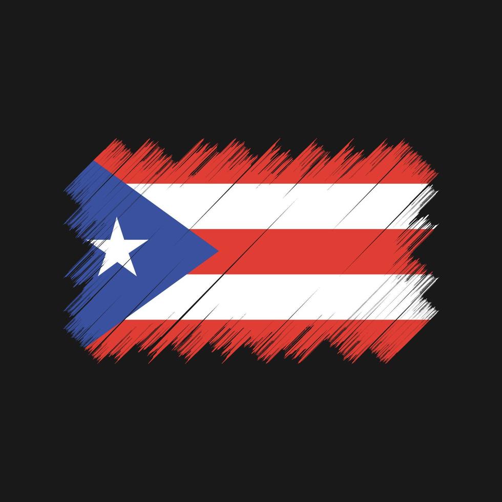 puerto-rico-flaggenpinsel. Nationalflagge vektor