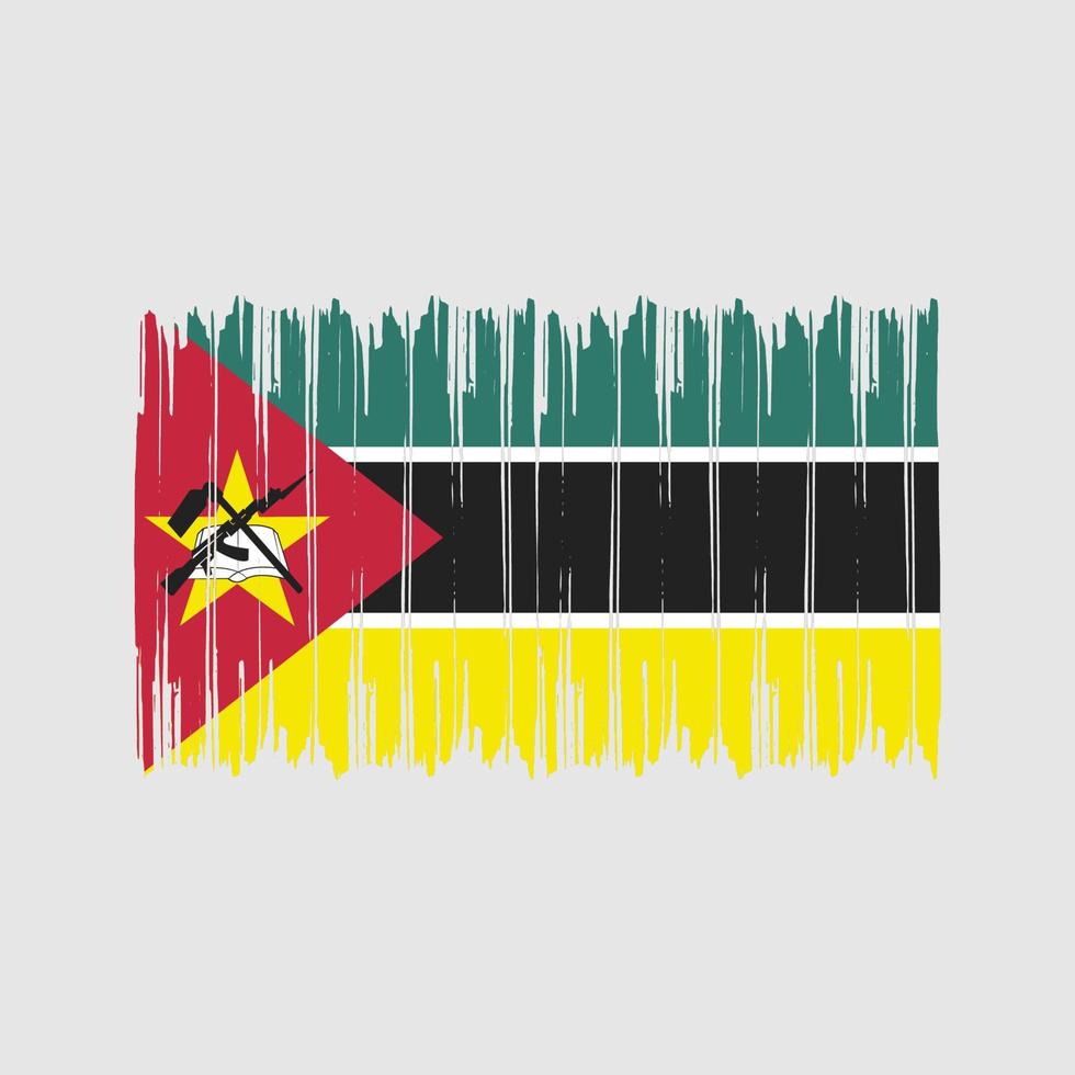 Moçambiques flagga penseldrag. National flagga vektor