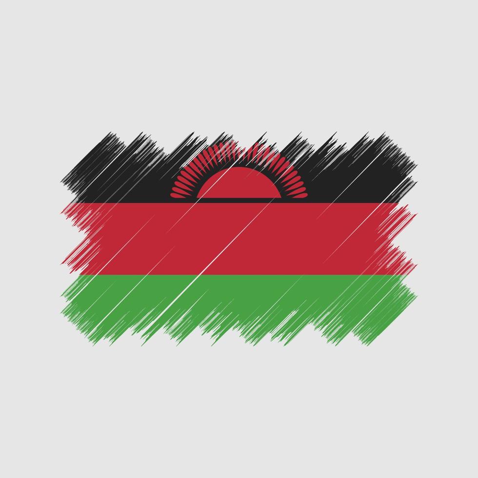 Malawi-Flagge-Pinsel. Nationalflagge vektor