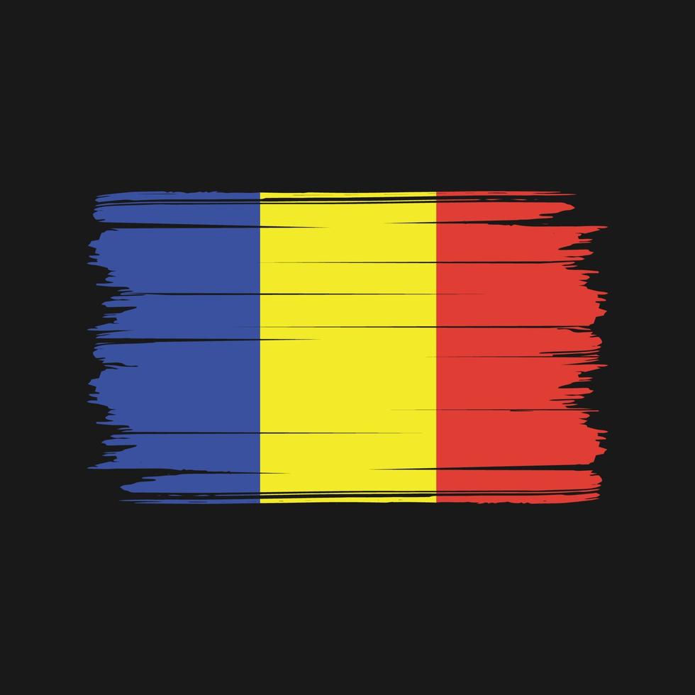 Rumänien flagga borste vektor. National flagga vektor
