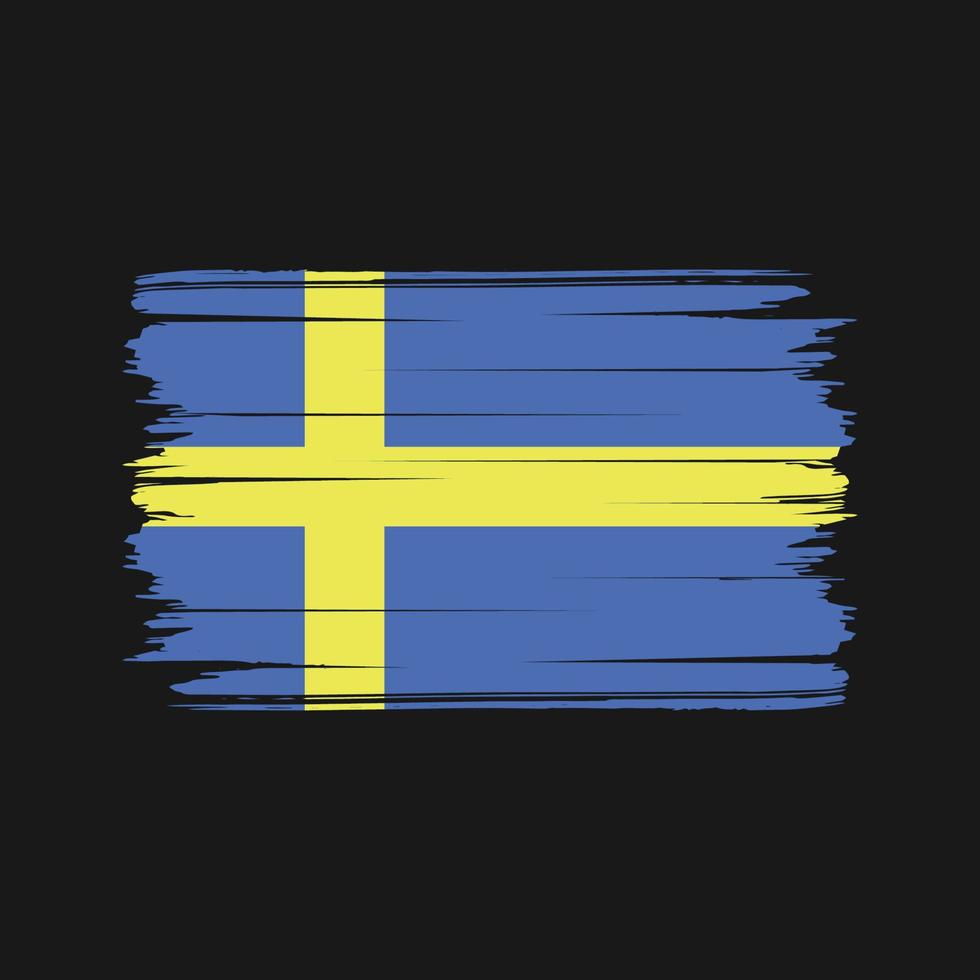 Pinselvektor der schwedischen Flagge. Nationalflagge vektor