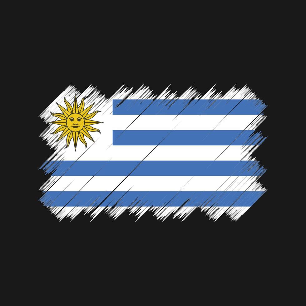 Bürste der Uruguay-Flagge. Nationalflagge vektor