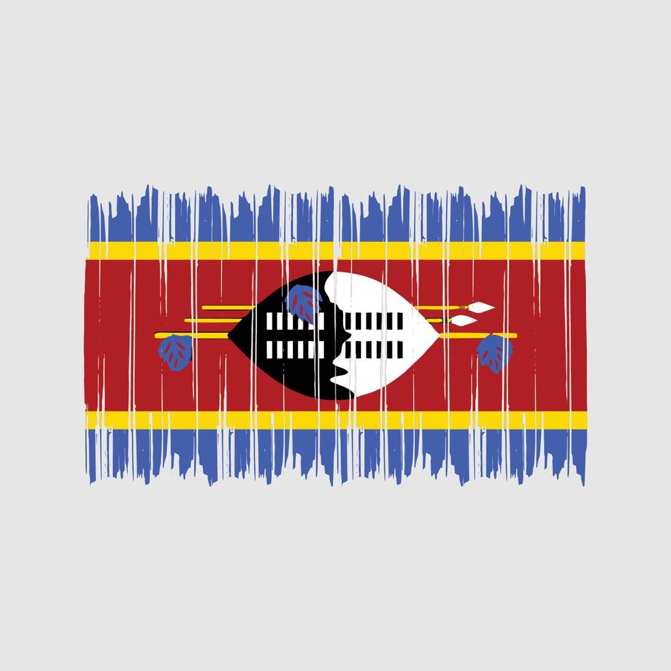 Swasiland Flagge Pinselstriche. Nationalflagge vektor