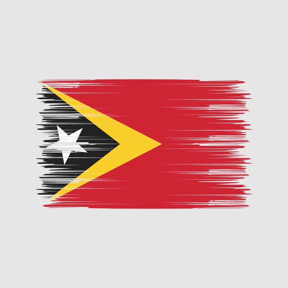 osttimor-flaggenpinsel. Nationalflagge vektor