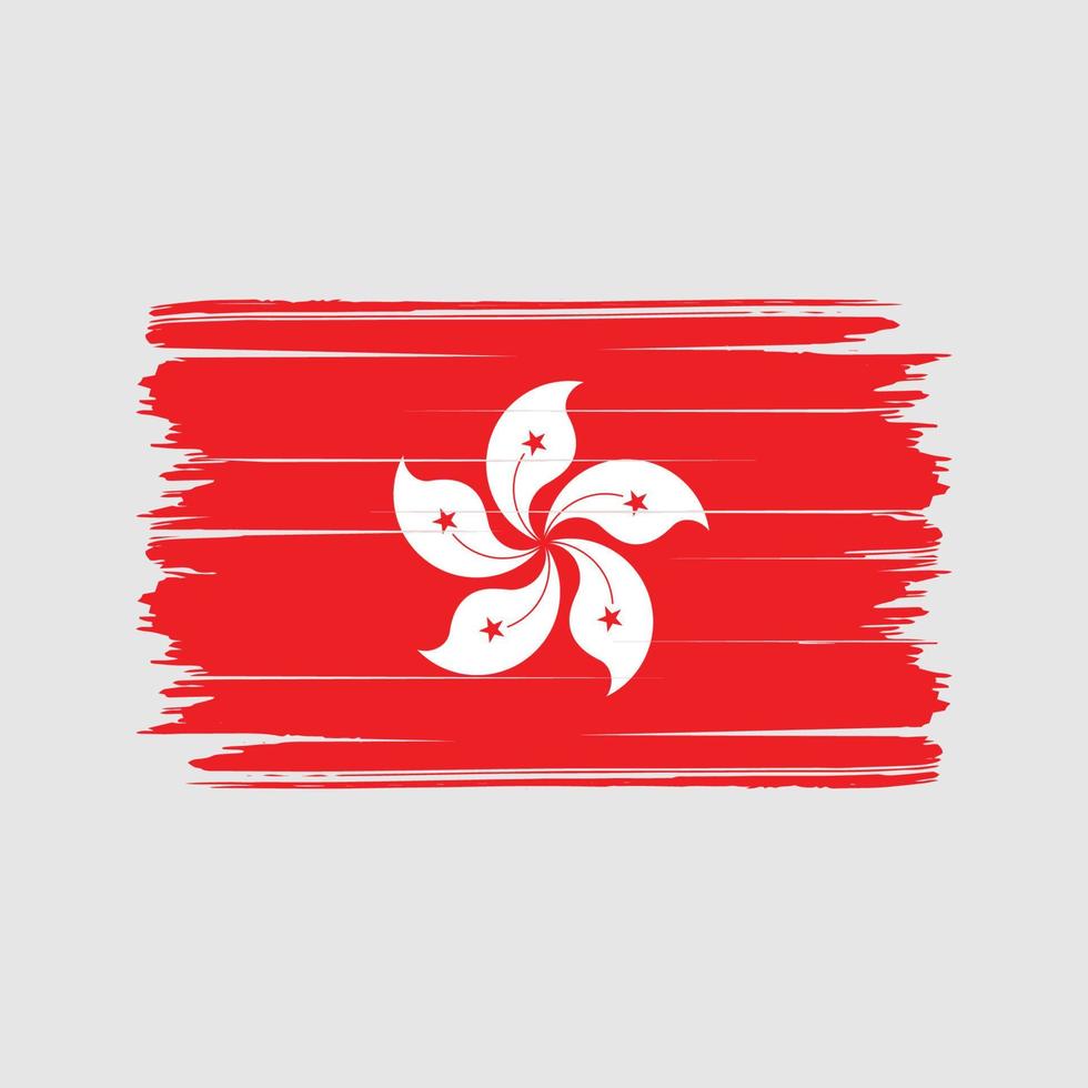Hongkong flagga borste vektor. National flagga vektor