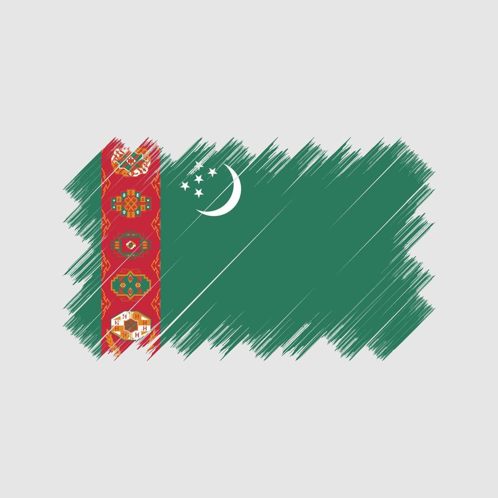 Bürste der turkmenischen Flagge. Nationalflagge vektor