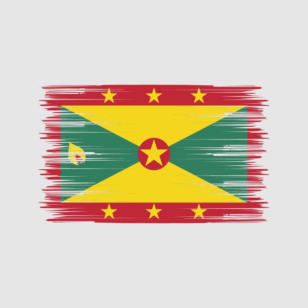 Grenada-Flagge-Pinsel. Nationalflagge vektor