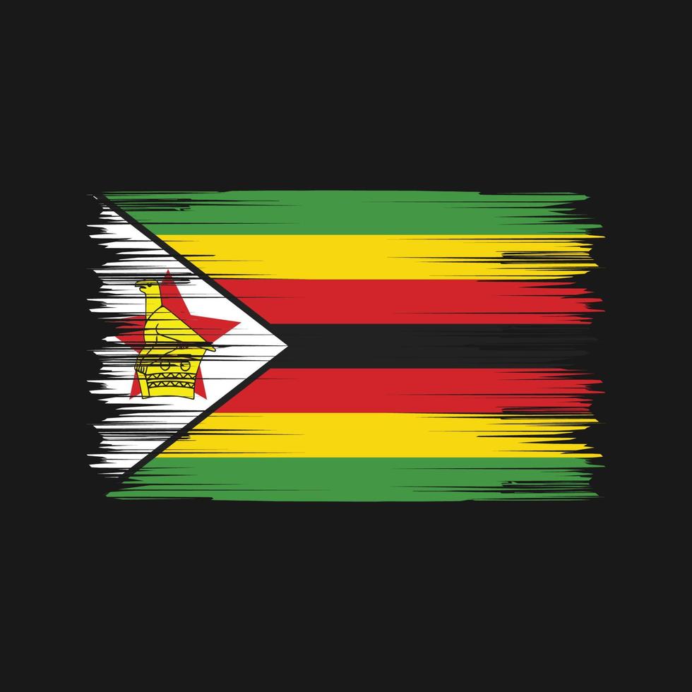 zimbabwe flaggborste. National flagga vektor