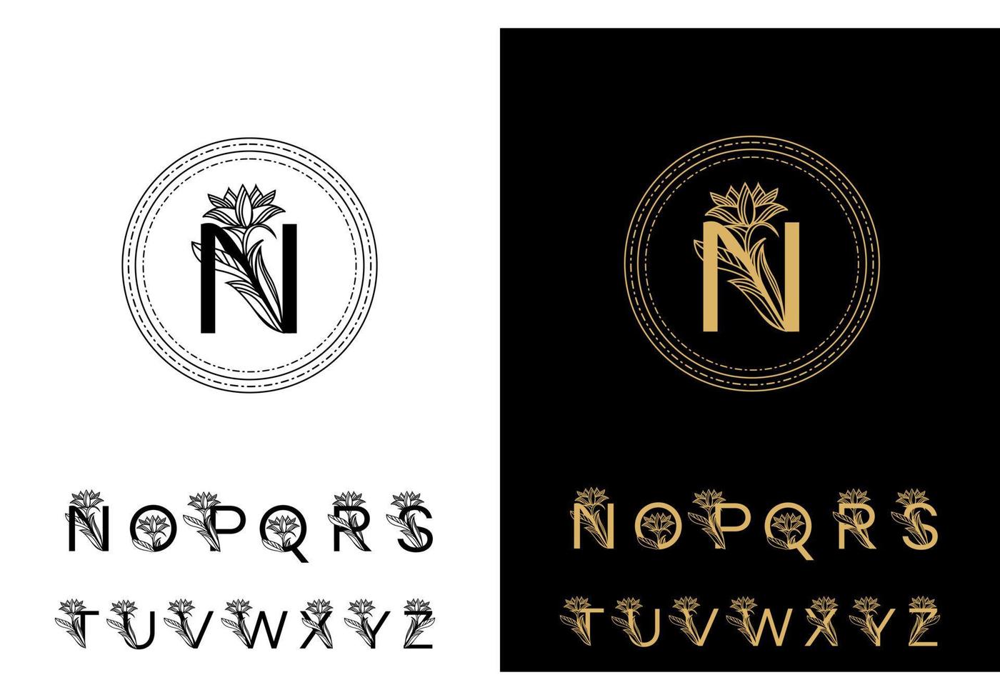 Logo-Vorlage in runder Form. Vintage-Stil, Monogramm vektor