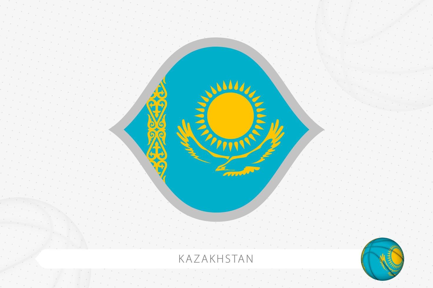 kazakhstan flagga för basketboll konkurrens på grå basketboll bakgrund. vektor