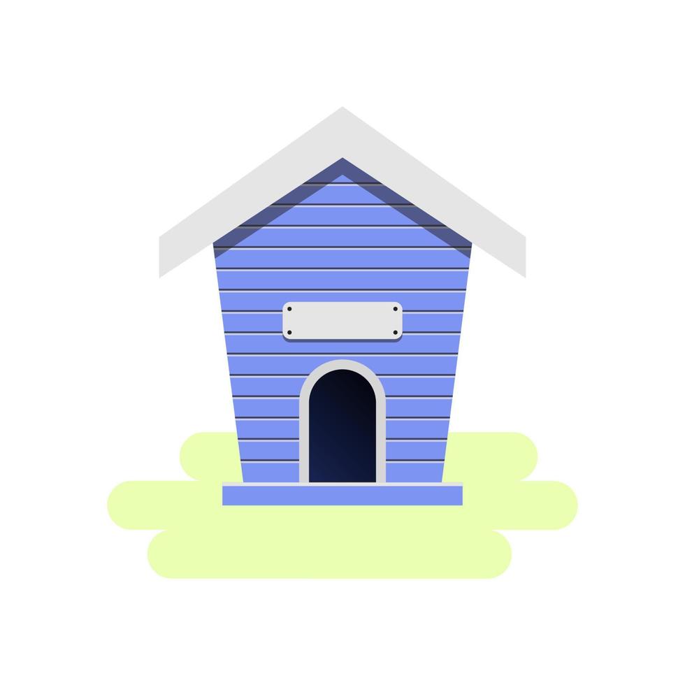 blå utomhus- hund hus vektor illustration
