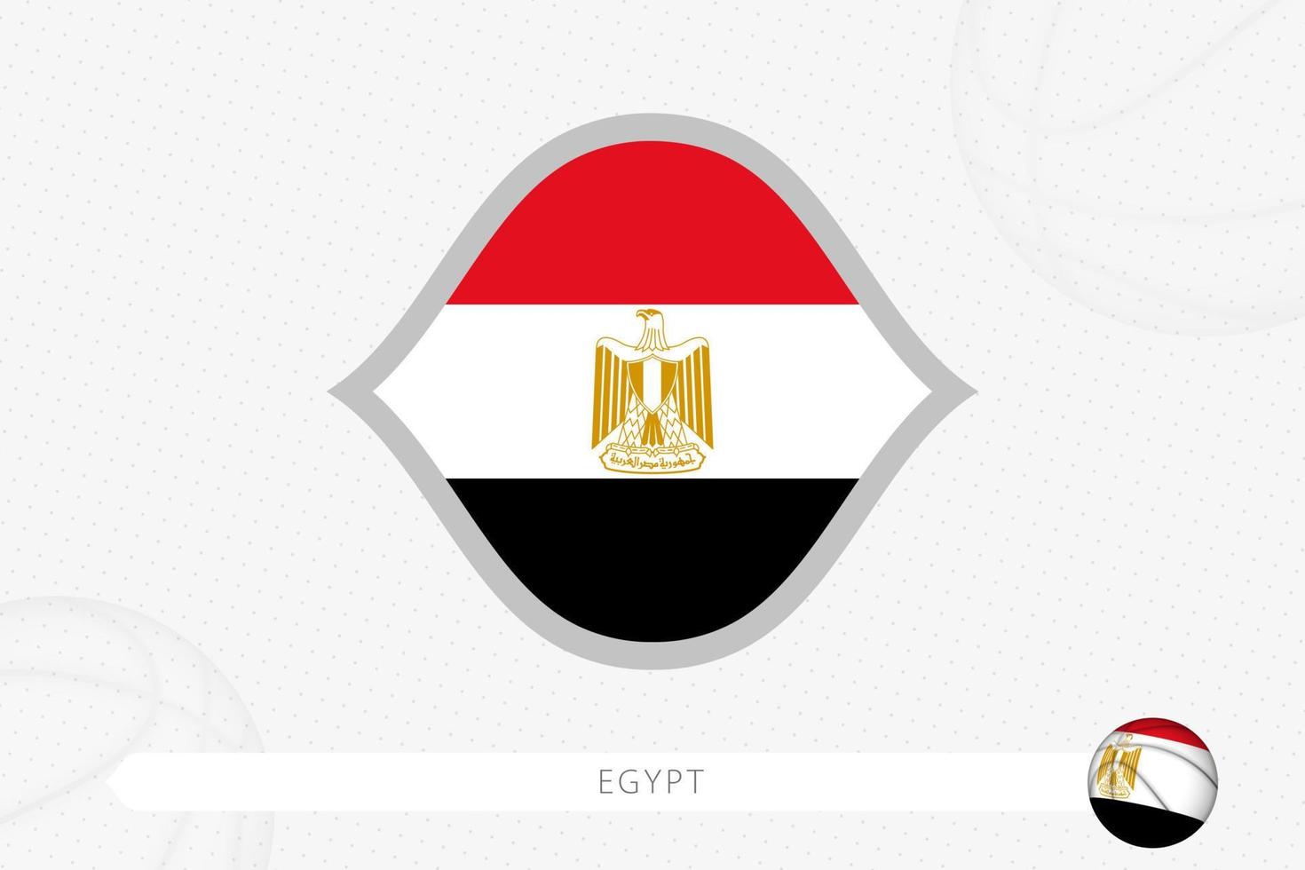 ägypten-flagge für basketballwettbewerb auf grauem basketballhintergrund. vektor