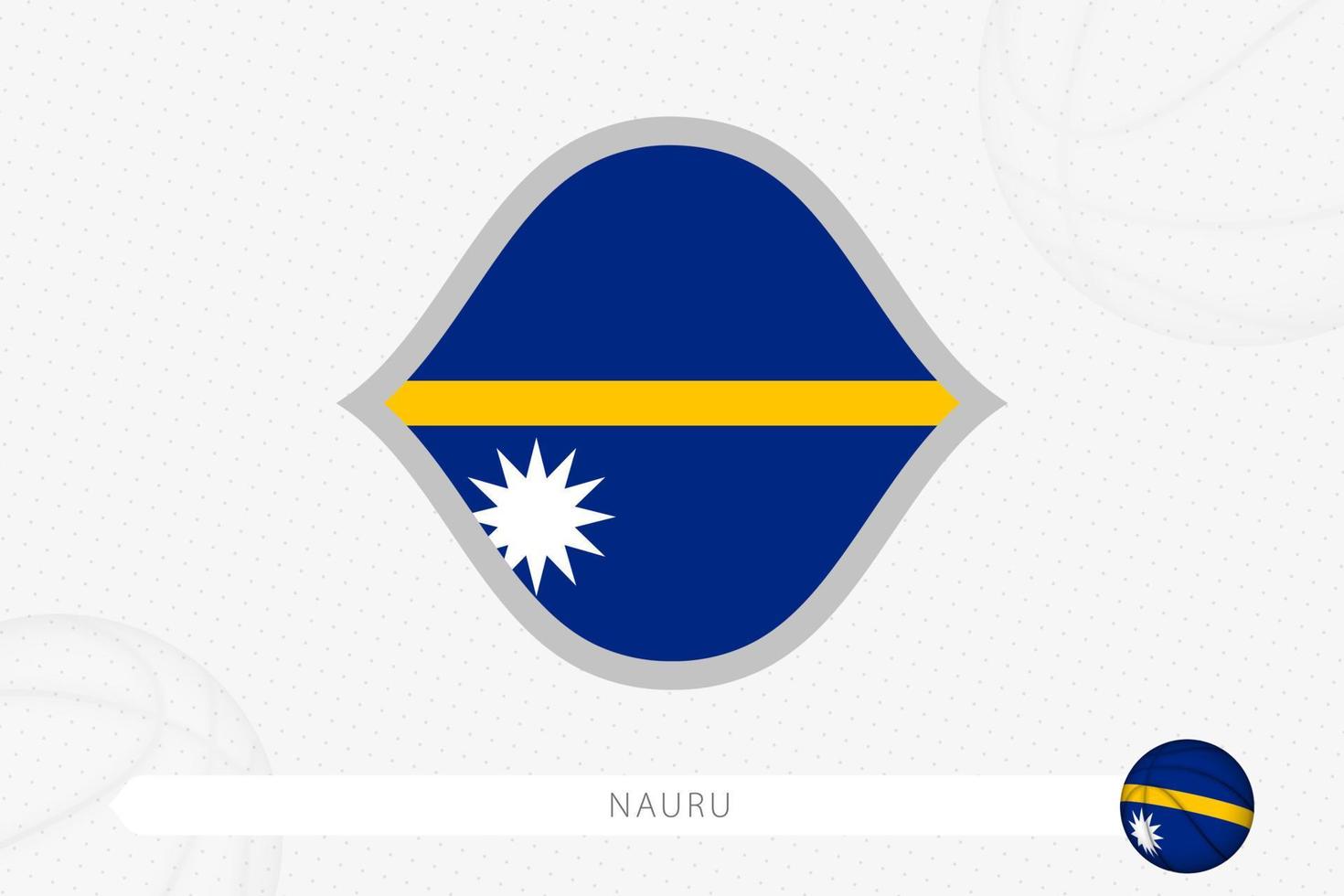 nauru-flagge für basketballwettbewerb auf grauem basketballhintergrund. vektor