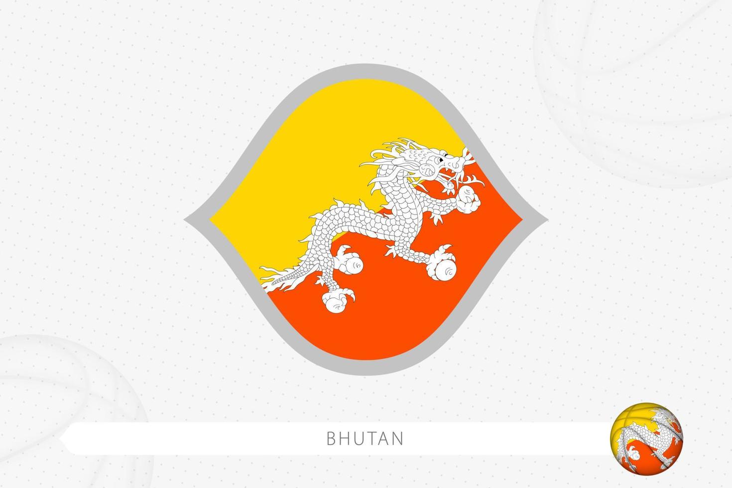 bhutan flagga för basketboll konkurrens på grå basketboll bakgrund. vektor